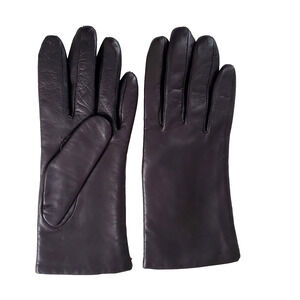 Vintage Fownes Black Leather Women's Gloves 7 Collectible Stylish Warm Riding